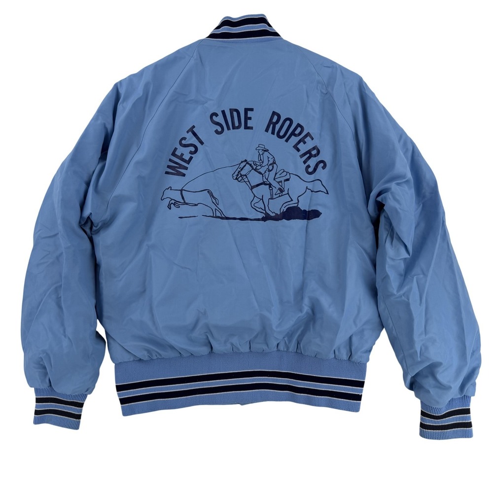 Vintage Dunbrooke Jacket Mens Small Blue Varsity West Side Ropers Pla Jac USA